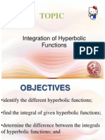 Lesson 9 Integration of Hyperbolic Functions