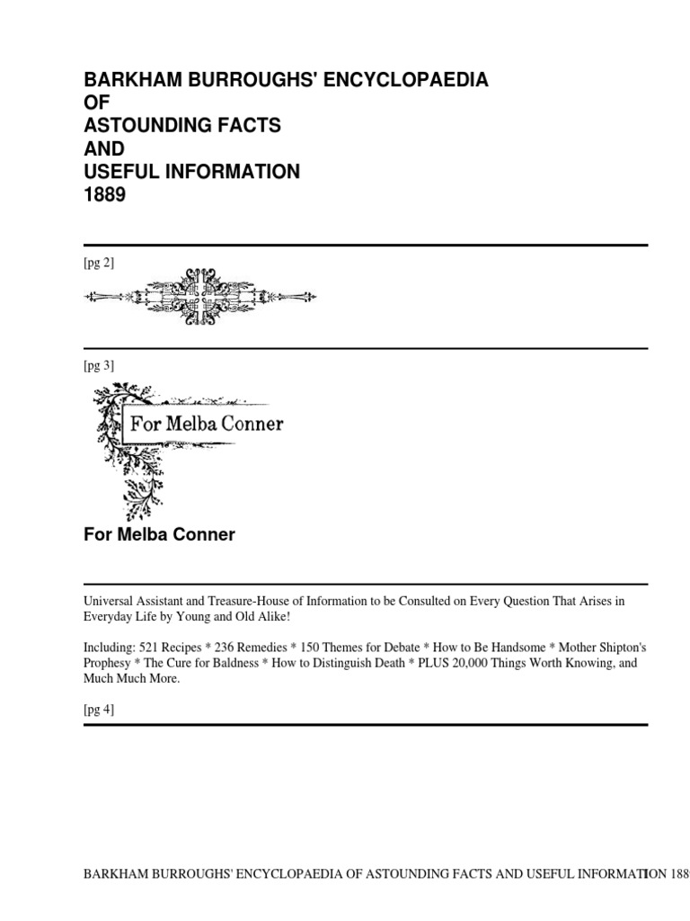 Burroughs' Encyclopaedia of Astounding Facts and Useful Information
