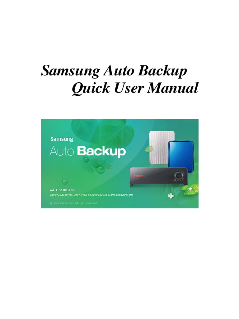 ENG - Samsung Auto Backup Quick Manual Ver 2.0 | PDF | Icon (Computing ...