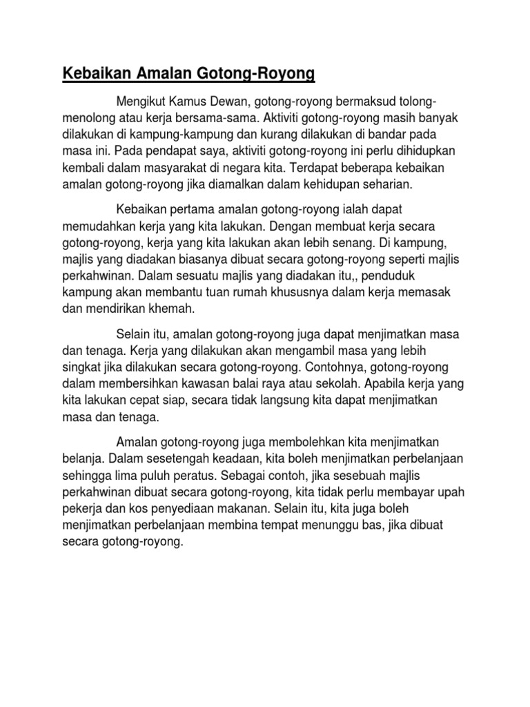 Kepentingan Gotong Royong Pdf