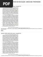 Secretaria de Estado de Educacao Seducam Professor Geografia 2011