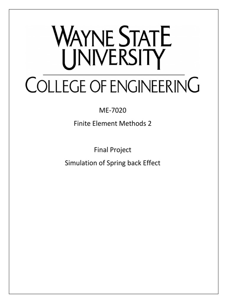 Spring Back Effect PDF Deformation (Engineering) Bending