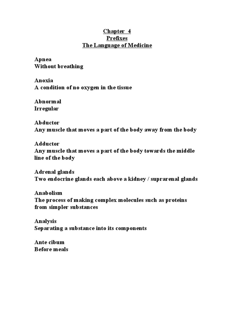 Chapter 4 Prefixes Language of Medicine PDF Neoplasms Antibody
