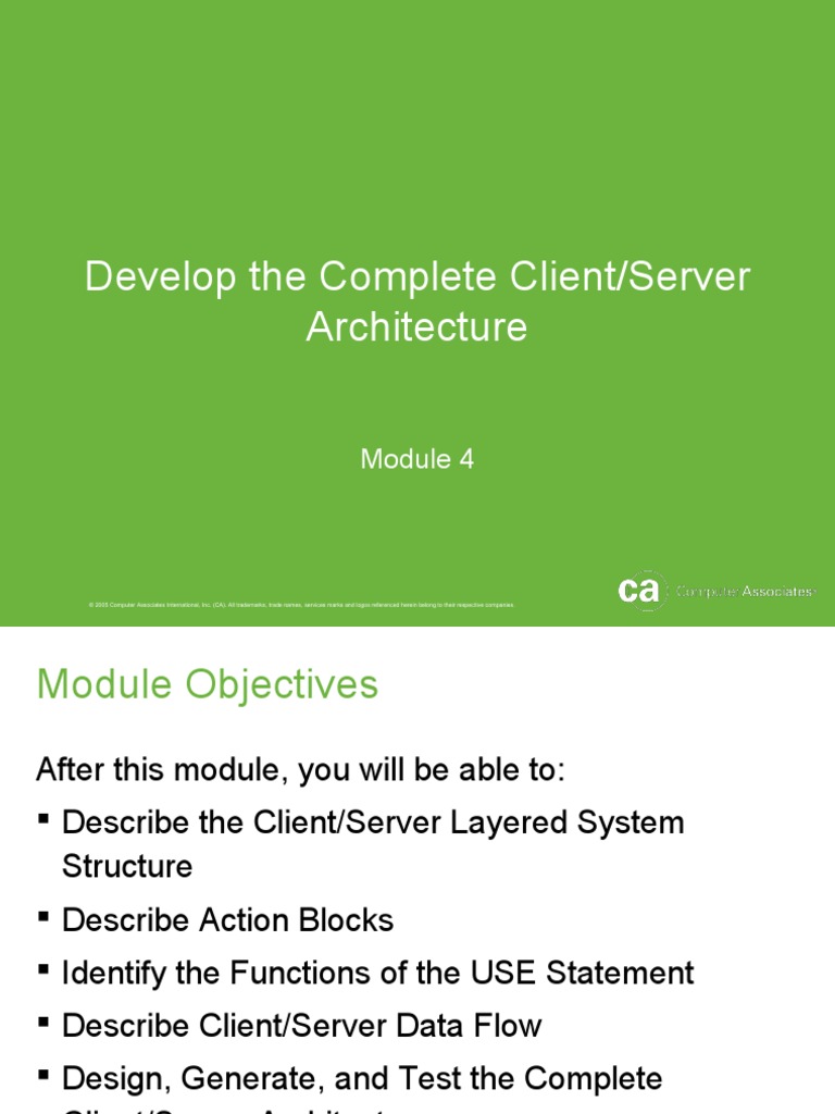 Develop The Complete Client/Server Architecture | PDF | Client–Server ...