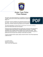 Groton Town Police Press Release