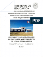 Informe de Mantenimiento de Local Escolar 2014 - Iep. 7369 - Pharata Copani - El Collao - Puno