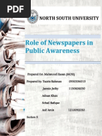 Role of Newspaper in Public Awerness