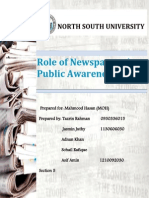 Role of Newspaper in Public Awerness