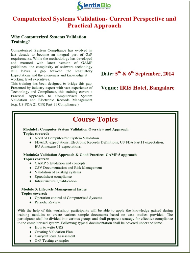 CSV Training Workshop in Bangalore | PDF