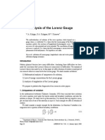 Analysis of The Lorenz Gauge