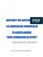 Raport de Activitate La Educația Muzicală