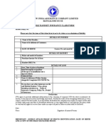 The New India Assurance Company Limited Bangalore Do Ix: Mobile Handset Insurance Claim Form