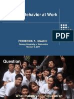Individual Behavior at Work