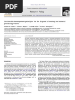 Sustainable Development Principles for the Disposal of Mining and Mineral Processing Wastes