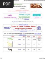 Names of Animals, Babies and Groups - EnchantedLearning