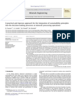 Integration of Sustainability Principles Mineral Processing