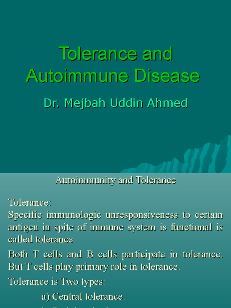 Immunological Tolerance and Autoimmunity | PDF | Immune Tolerance | T Cell