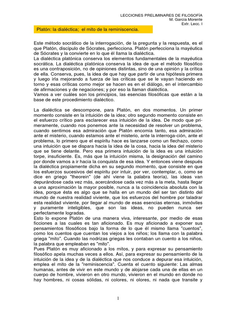 Platon Dialectica Pdf Dialéctico Platón