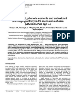 Total flavonoid, phenolic contents and antioxidant scavenging activity in 25 accessions of okra (Abelmoschus spp L.)