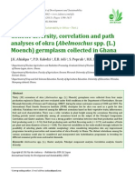 Genetic Diversity, Correlation and Path Analyses of Okra (Abelmoschus Spp L.) Germplasm Collected in Ghana.