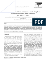 On The Correlation Between Hardness and Tensile Strength in Particle Reinforced Metal Matrix Composites