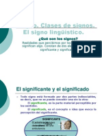 El signo lingüístico: significante, significado y clases de signos