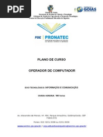 Plano de Curso Operador de Computador