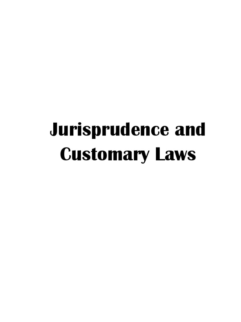 Islamic Jurisprudence and Customary Laws PDF Sharia Islam Related