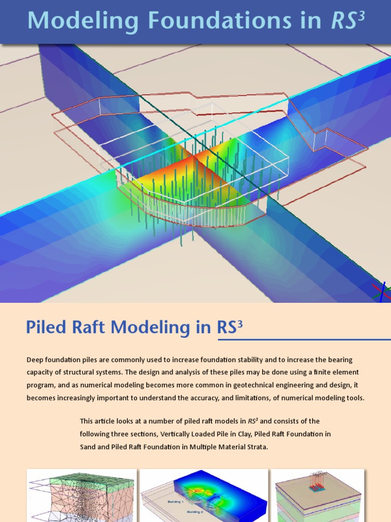 RS3 Pile Raft Modeling | PDF | Deep Foundation | Foundation (Engineering)