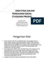 Nilai Dan Etika Dalam Pengajian Sosial 