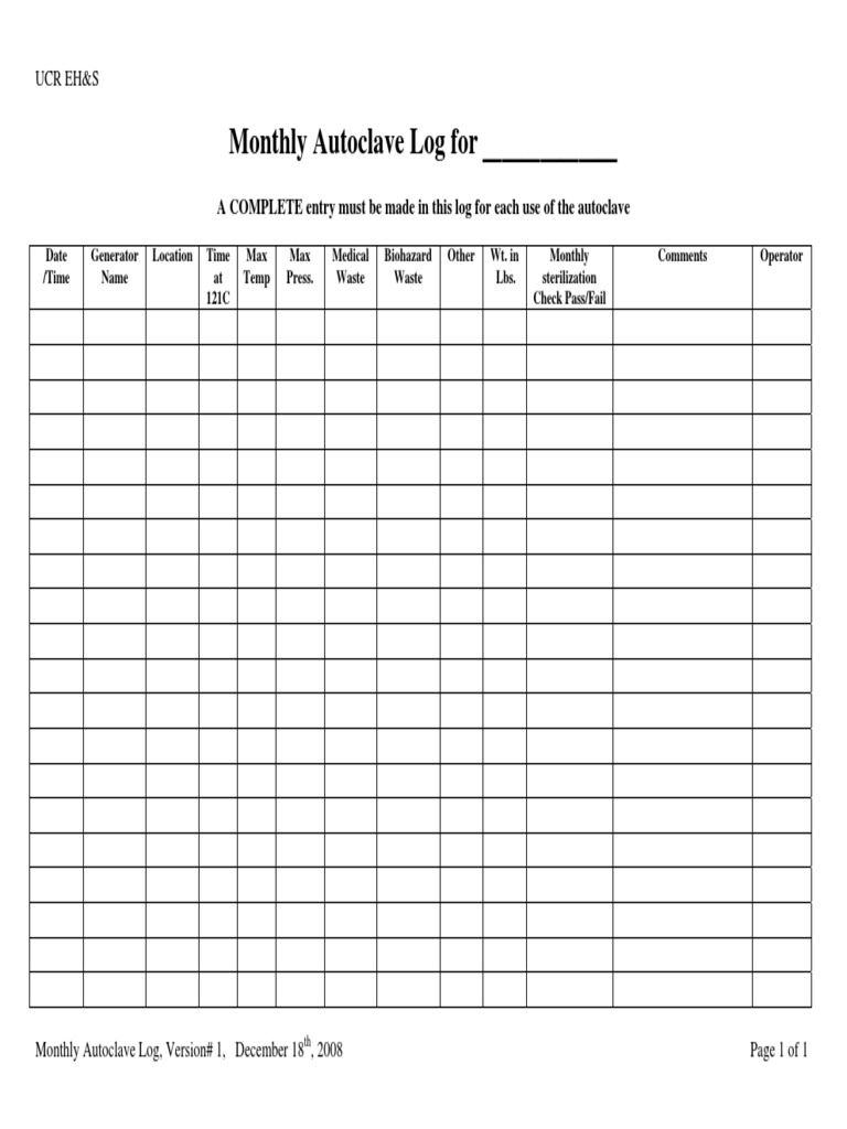 Auto Clavel Log PDF Sterilization (Microbiology) Nature