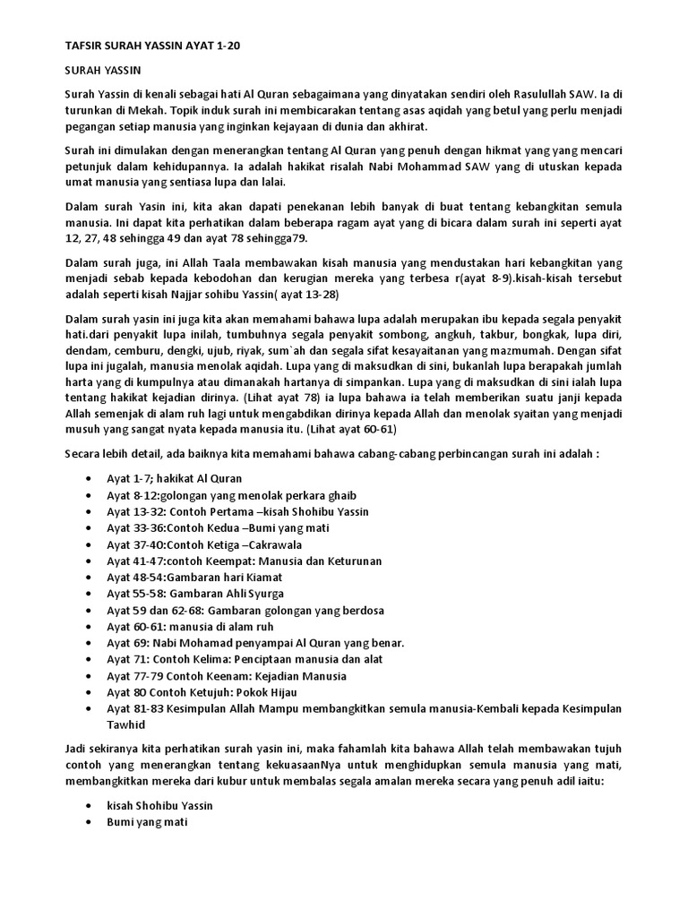 Kefahaman Surah Yassin Pdf