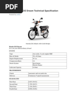 2010 Honda EX5 Dream Technical Specification