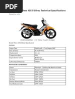 2010 Honda Wave 125X Ultimo Technical Specifications