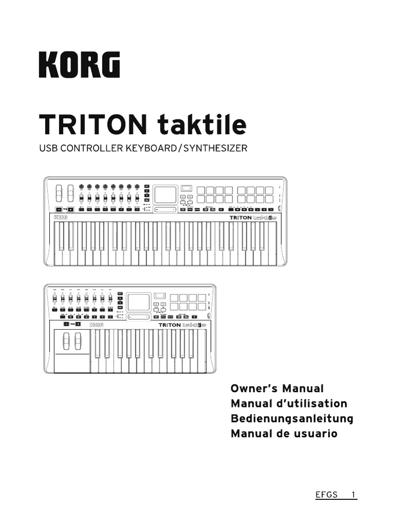 Korg Triton Taktile Owners Manual | Usb | Computer Engineering
