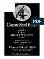 Handbook of STEEL SIZES Amp WEIGHTS Coyote Steel Amp