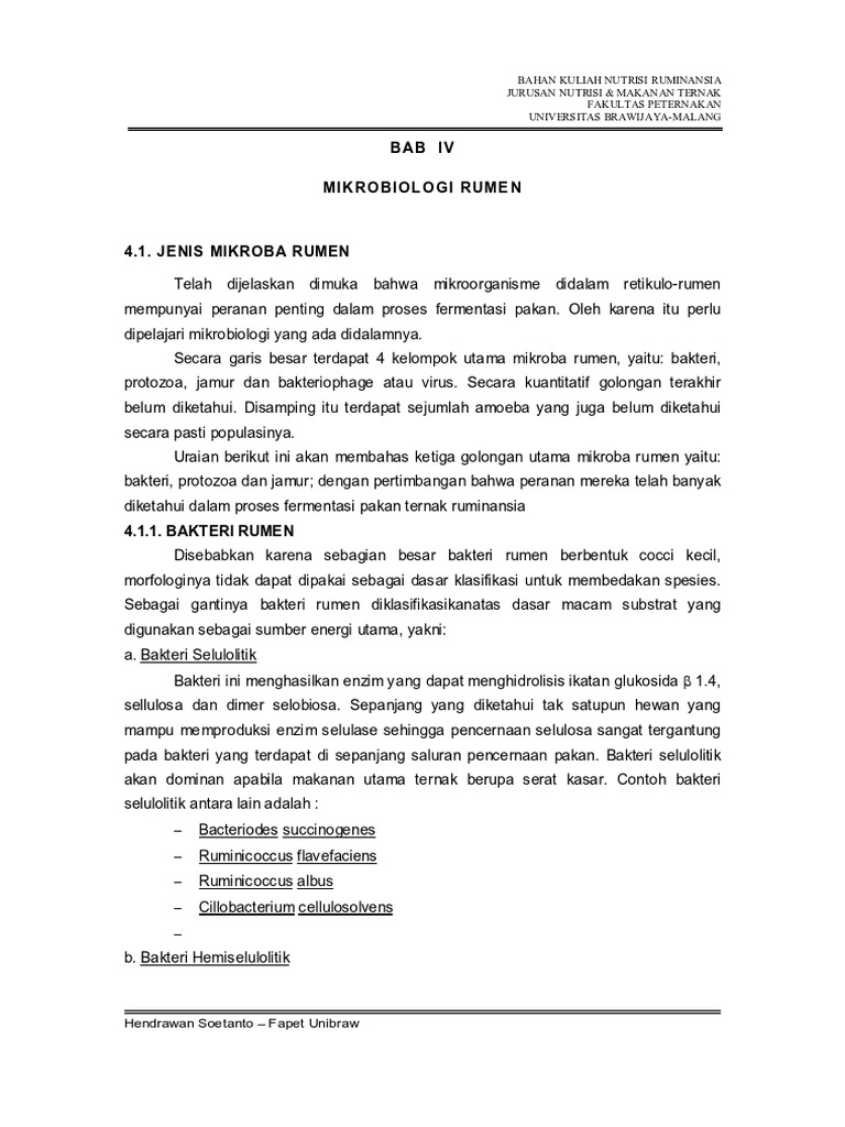 Mikrobiologi Rumen: Jenis dan Gambar | PDF