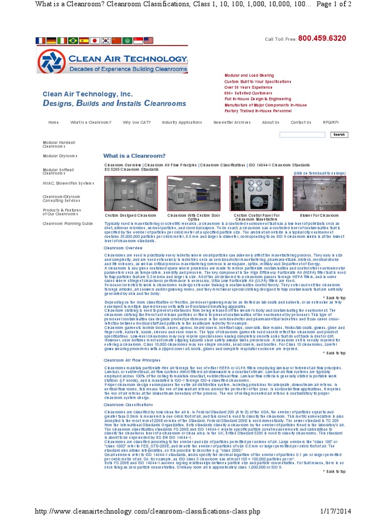 Cleanroom Solutions by Clean Air Technology | PDF | Science | Engineering