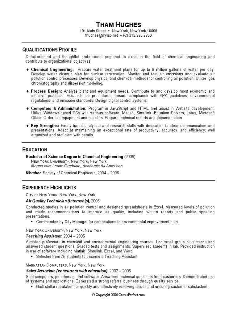 chemical engineering undergraduate personal statement