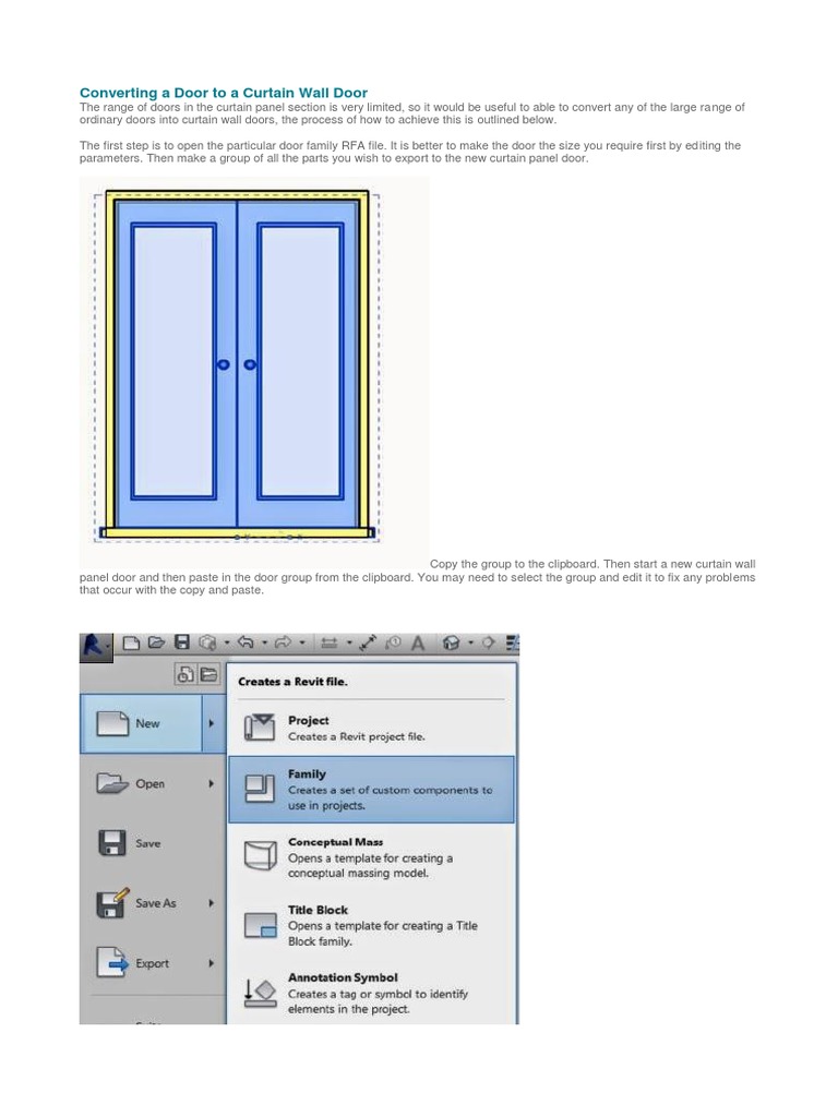 Converting A Door To A Curtain Wall Door in Revit PDF Software