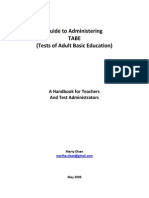 Guide Administering TABE Tests Adult Education