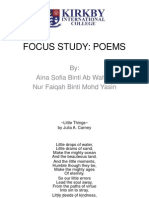 Focus Study: Poems: By: Aina Sofia Binti Ab Wahab Nur Faiqah Binti Mohd Yasin