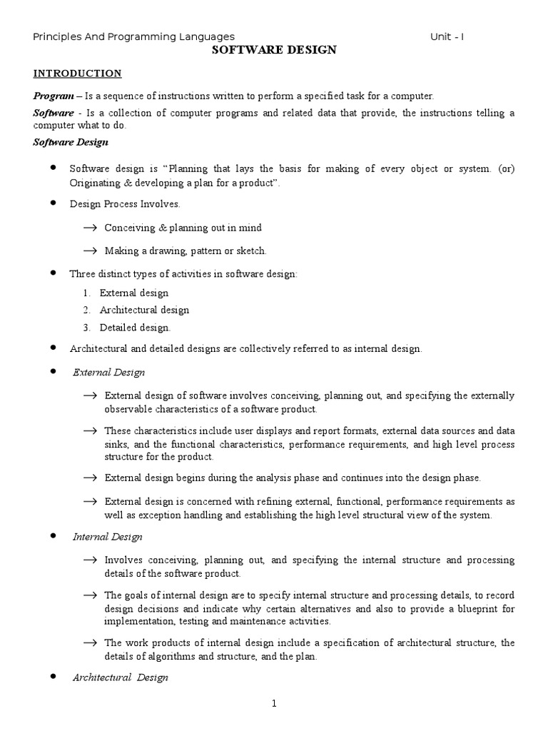Principles of Programming Language-Unit 1 | PDF | Top Down And Bottom ...