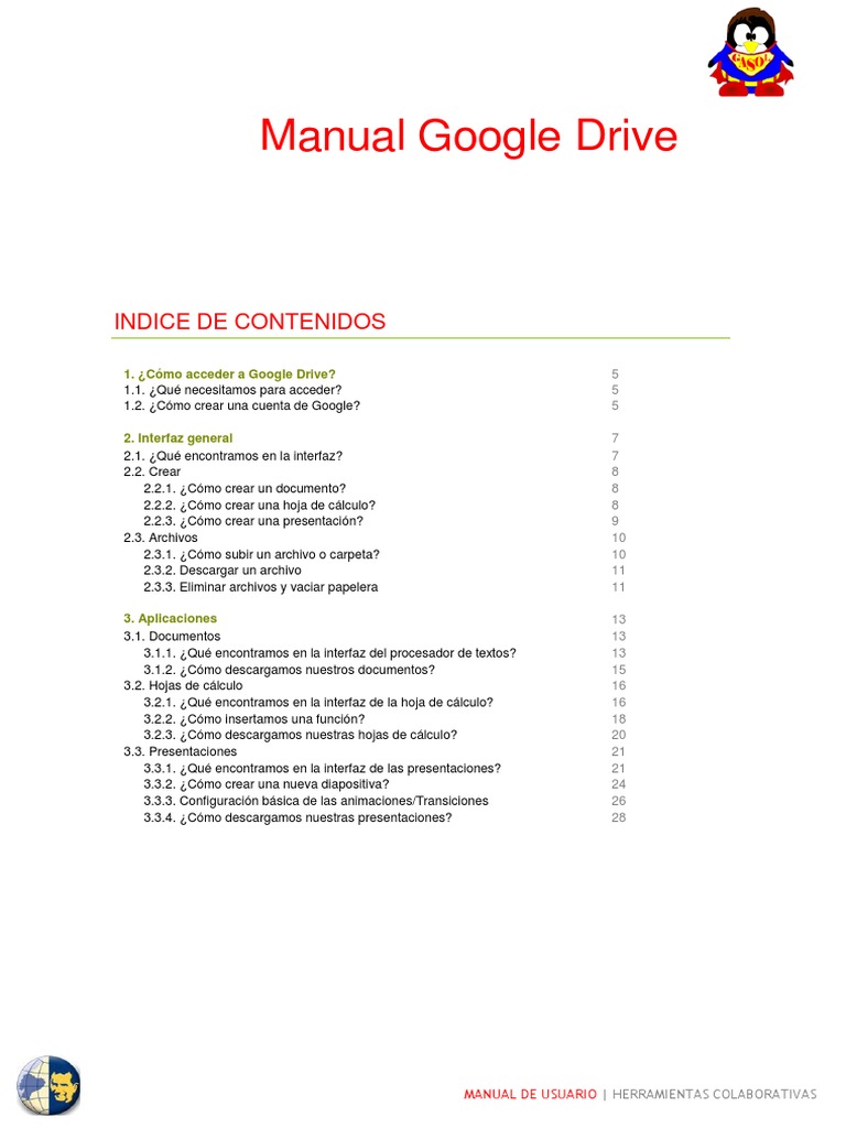 Manual de Google Drive: Guía Completa | PDF | Google | Hoja de cálculo