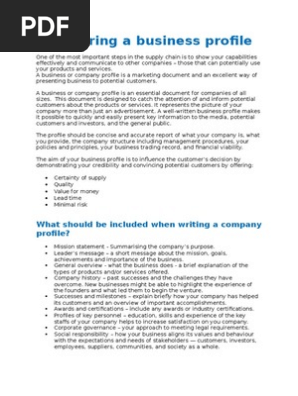Business Profile