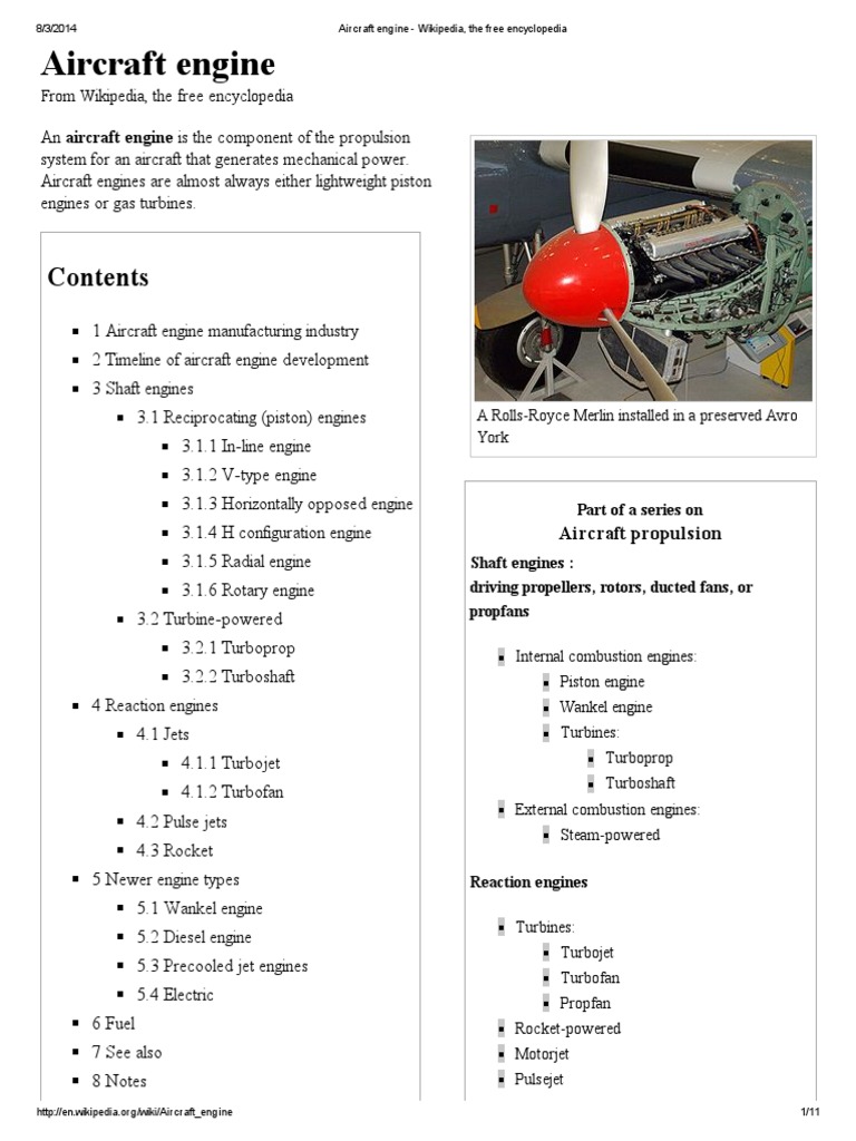 Aircraft Engine - Wikipedia, The Free Encyclopedia | PDF | Jet Engine ...