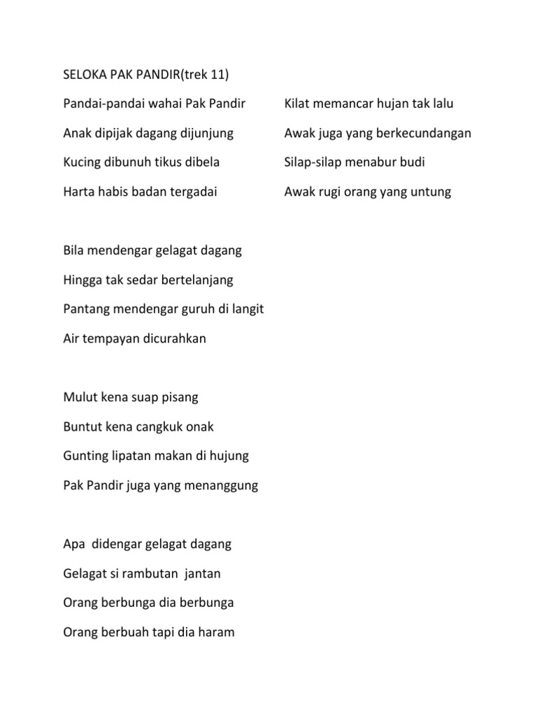 Seloka Pak Pandir Pdf