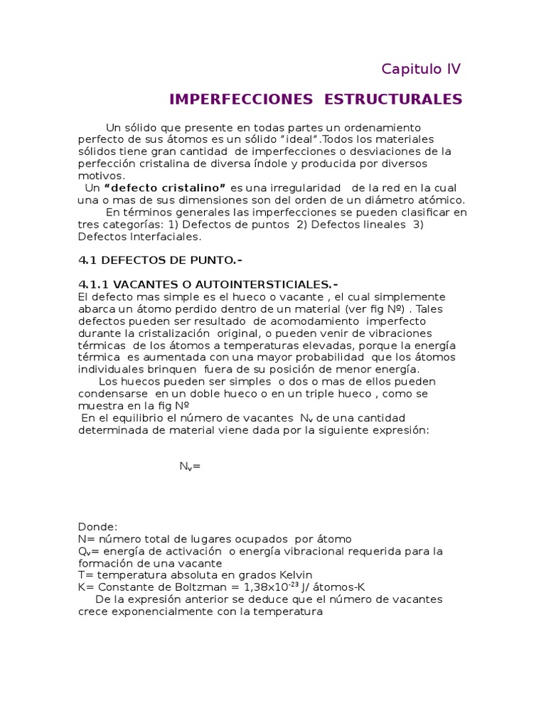 Defectos Estructurales 1 | PDF | Dislocación | Química