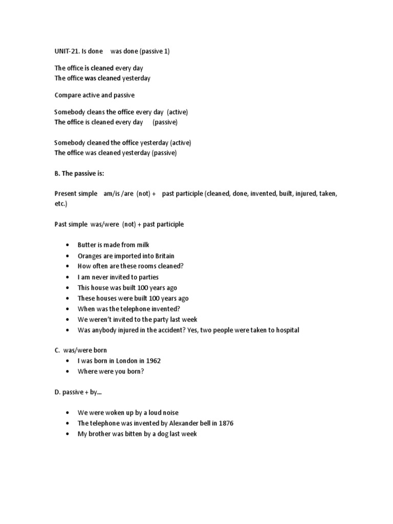 Passive Voice Supplementary Exercises | PDF