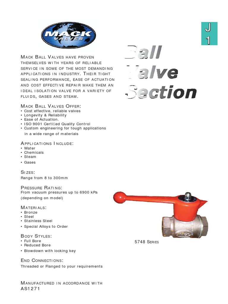 Mack Valves Product Catalog: Valve Selection Guide for Reliable